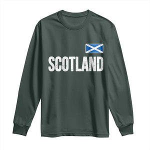 Scotland Saltire Flag Minimalist Athletic College Style Long Sleeve Shirt