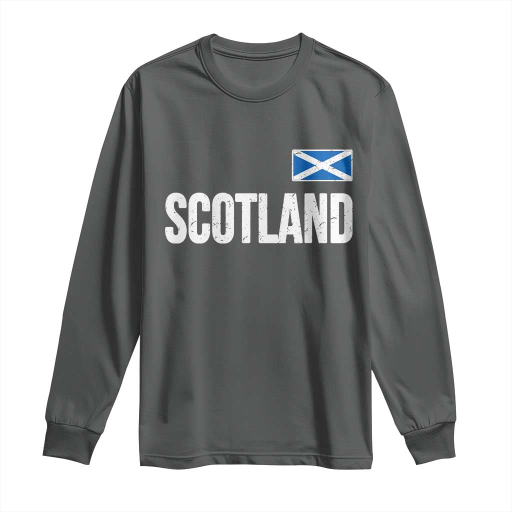 Scotland Saltire Flag Minimalist Athletic College Style Long Sleeve Shirt
