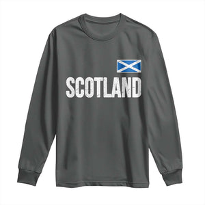 Scotland Saltire Flag Minimalist Athletic College Style Long Sleeve Shirt
