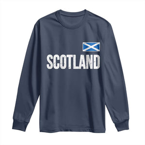 Scotland Saltire Flag Minimalist Athletic College Style Long Sleeve Shirt