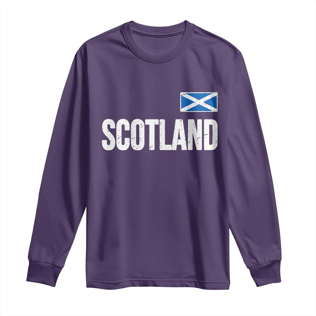 Scotland Saltire Flag Minimalist Athletic College Style Long Sleeve Shirt