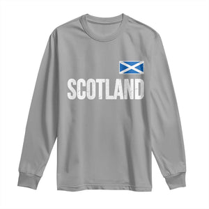 Scotland Saltire Flag Minimalist Athletic College Style Long Sleeve Shirt