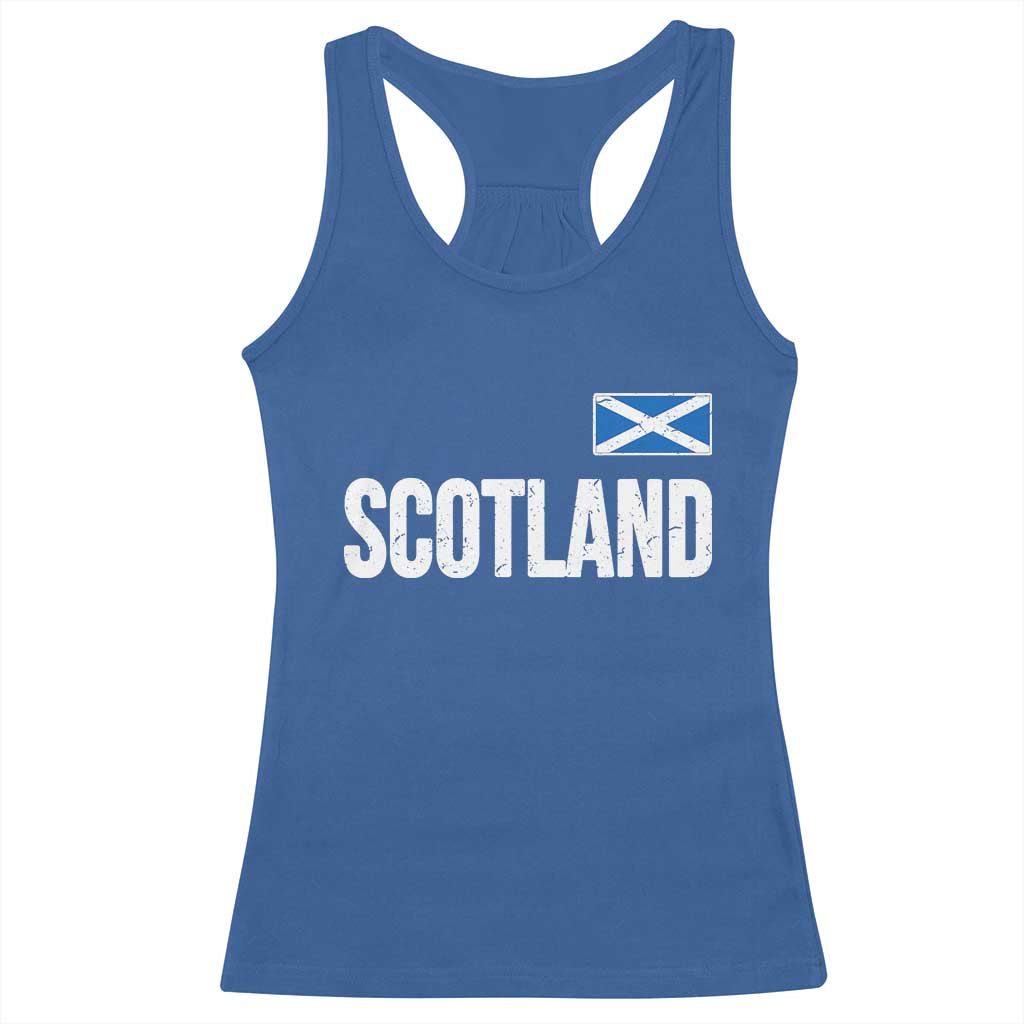 Scotland Saltire Flag Minimalist Athletic College Style Racerback Tank Top