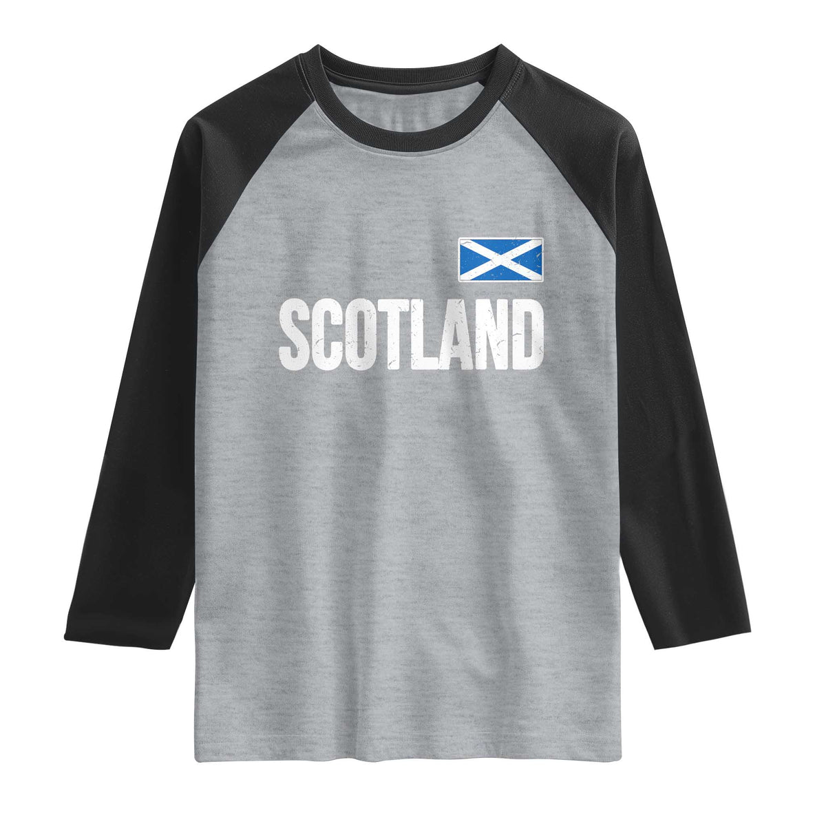 Scotland Saltire Flag Minimalist Athletic College Style Raglan Shirt