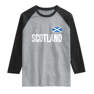 Scotland Saltire Flag Minimalist Athletic College Style Raglan Shirt