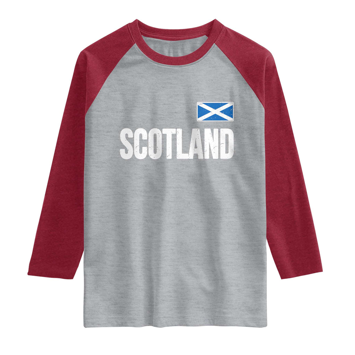 Scotland Saltire Flag Minimalist Athletic College Style Raglan Shirt