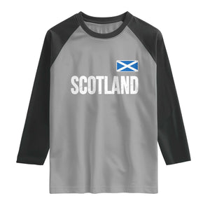 Scotland Saltire Flag Minimalist Athletic College Style Raglan Shirt