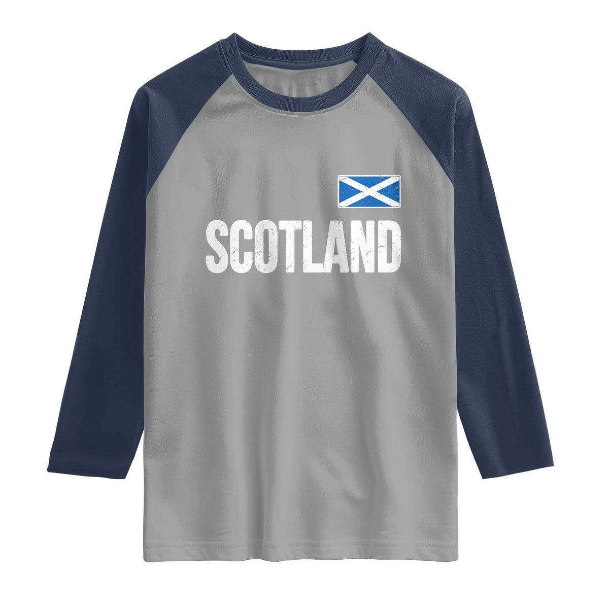 Scotland Saltire Flag Minimalist Athletic College Style Raglan Shirt