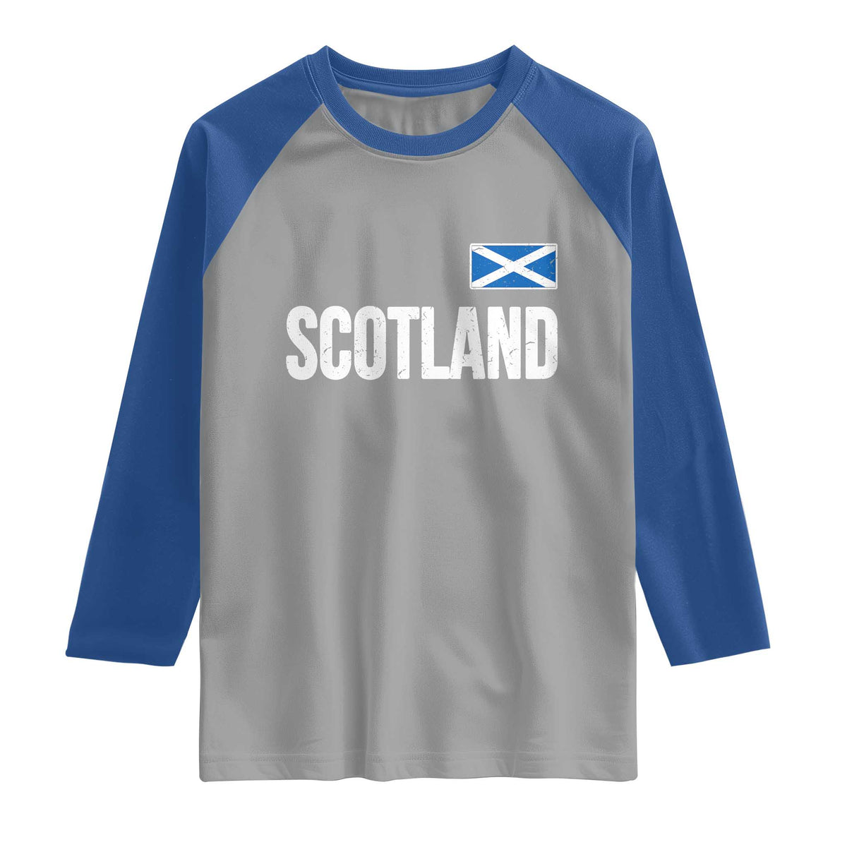 Scotland Saltire Flag Minimalist Athletic College Style Raglan Shirt