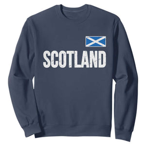 Scotland Saltire Flag Minimalist Athletic College Style Sweatshirt