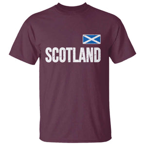 Scotland Saltire Flag Minimalist Athletic College Style T Shirt