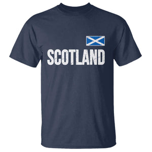 Scotland Saltire Flag Minimalist Athletic College Style T Shirt