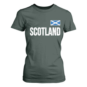 Scotland Saltire Flag Minimalist Athletic College Style T Shirt For Women