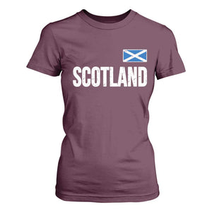 Scotland Saltire Flag Minimalist Athletic College Style T Shirt For Women