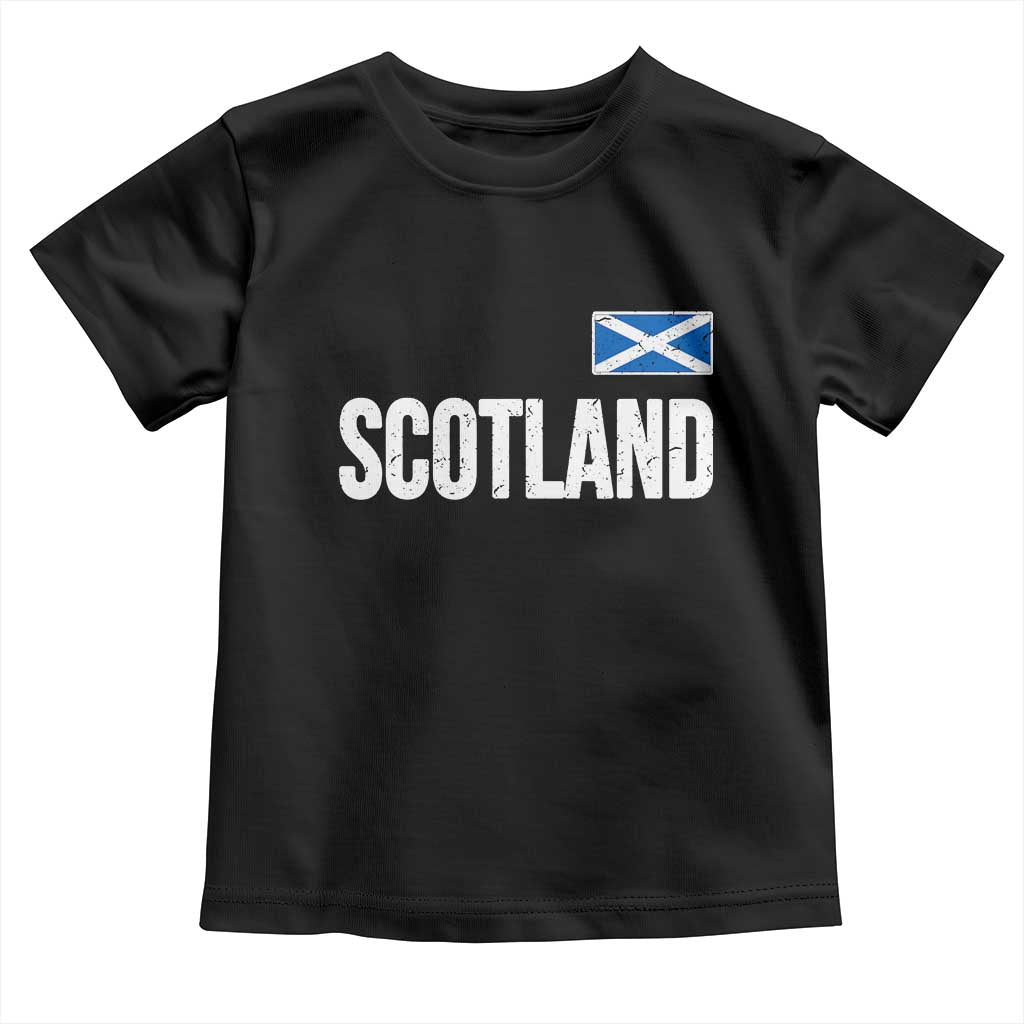 Scotland Saltire Flag Minimalist Athletic College Style Toddler T Shirt
