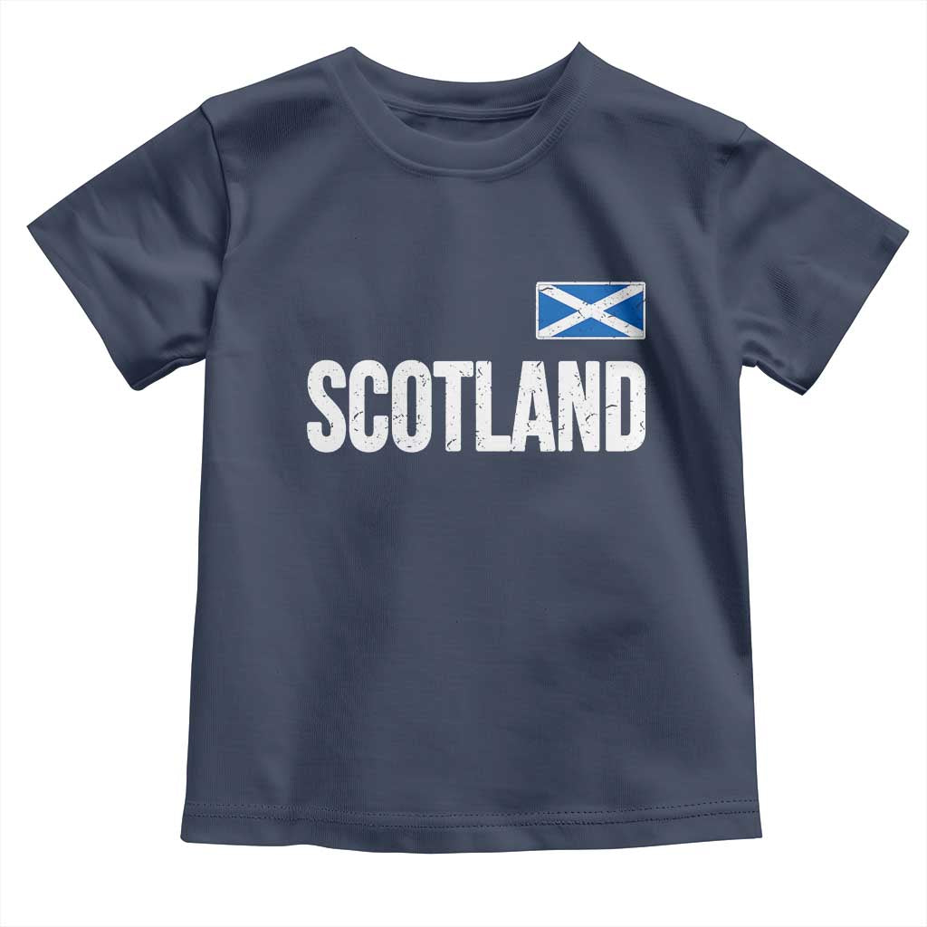 Scotland Saltire Flag Minimalist Athletic College Style Toddler T Shirt