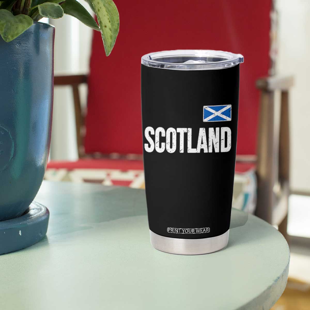 Scotland Saltire Flag Minimalist Athletic College Style Tumbler Cup