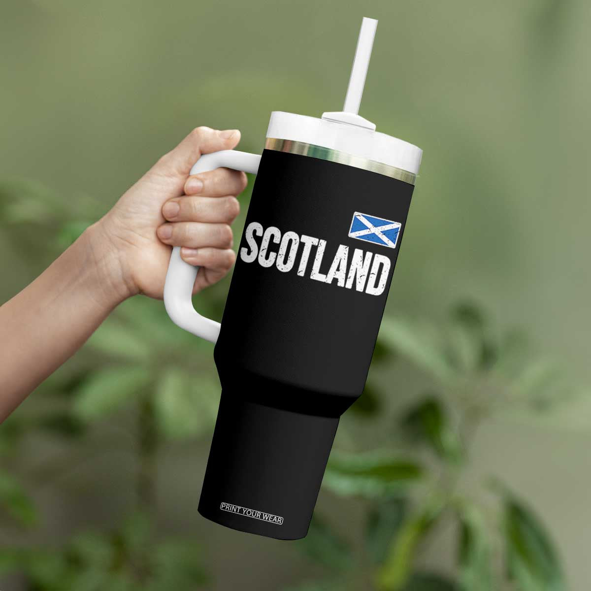Scotland Saltire Flag Minimalist Athletic College Style Tumbler With Handle