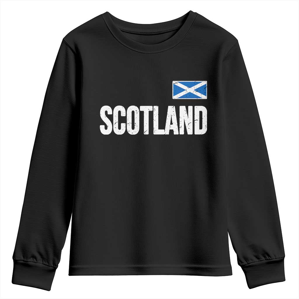 Scotland Saltire Flag Minimalist Athletic College Style Youth Sweatshirt