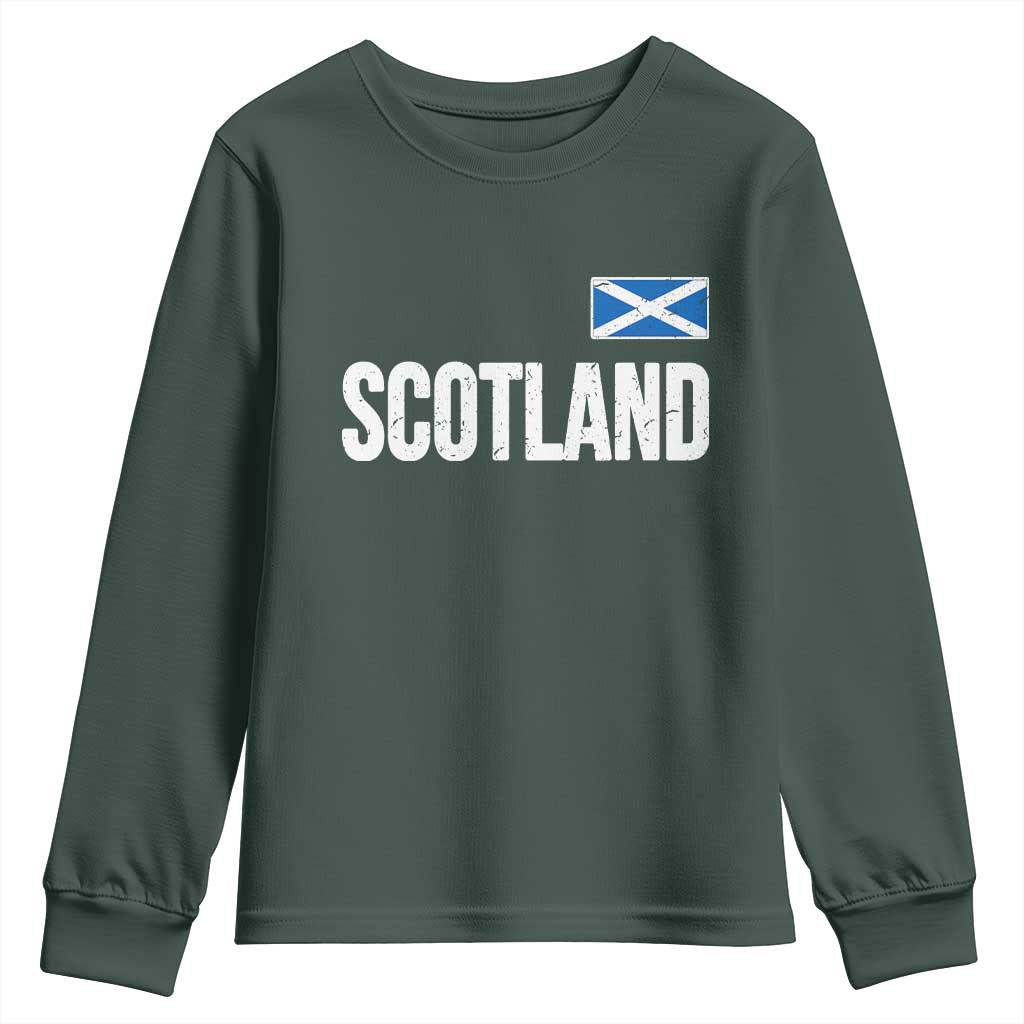 Scotland Saltire Flag Minimalist Athletic College Style Youth Sweatshirt