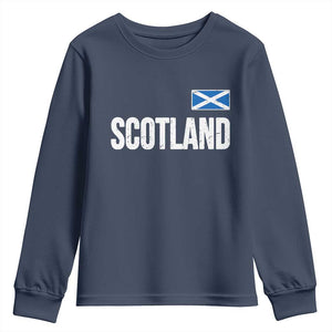 Scotland Saltire Flag Minimalist Athletic College Style Youth Sweatshirt