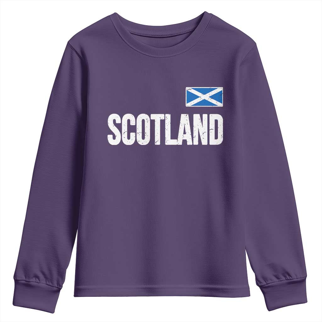 Scotland Saltire Flag Minimalist Athletic College Style Youth Sweatshirt