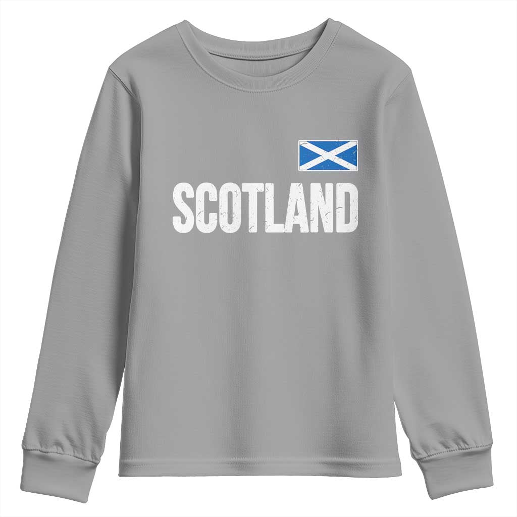 Scotland Saltire Flag Minimalist Athletic College Style Youth Sweatshirt