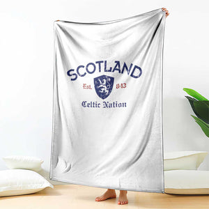 Scotland Celtic Nation Est 843 Throw Blanket Lion Rampant Shield Patriotic Scottish Heritage