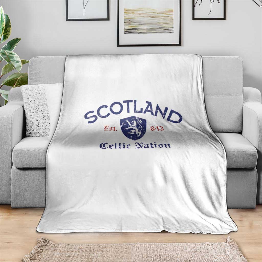 Scotland Celtic Nation Est 843 Throw Blanket Lion Rampant Shield Patriotic Scottish Heritage
