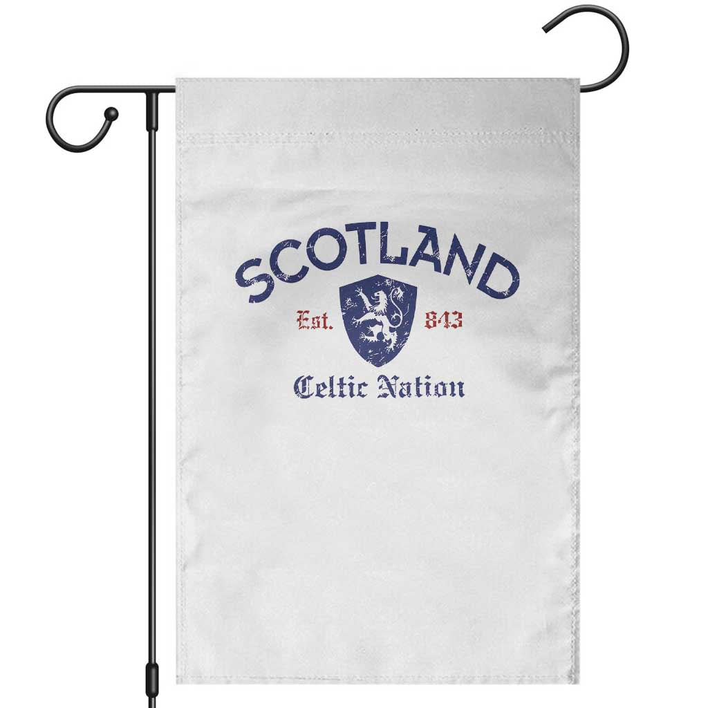 Scotland Celtic Nation Est 843 Garden Flag Lion Rampant Shield Patriotic Scottish Heritage TS02 White Print Your Wear