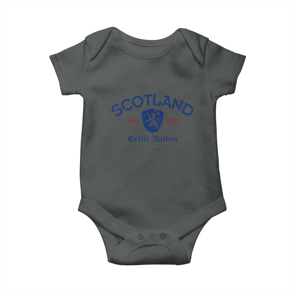 Scotland Celtic Nation Est 843 Baby Onesie Lion Rampant Shield Patriotic Scottish Heritage