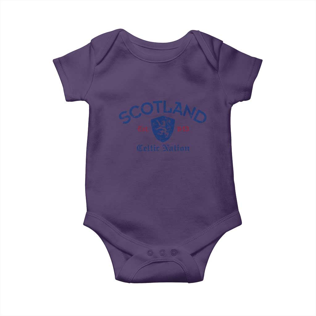Scotland Celtic Nation Est 843 Baby Onesie Lion Rampant Shield Patriotic Scottish Heritage
