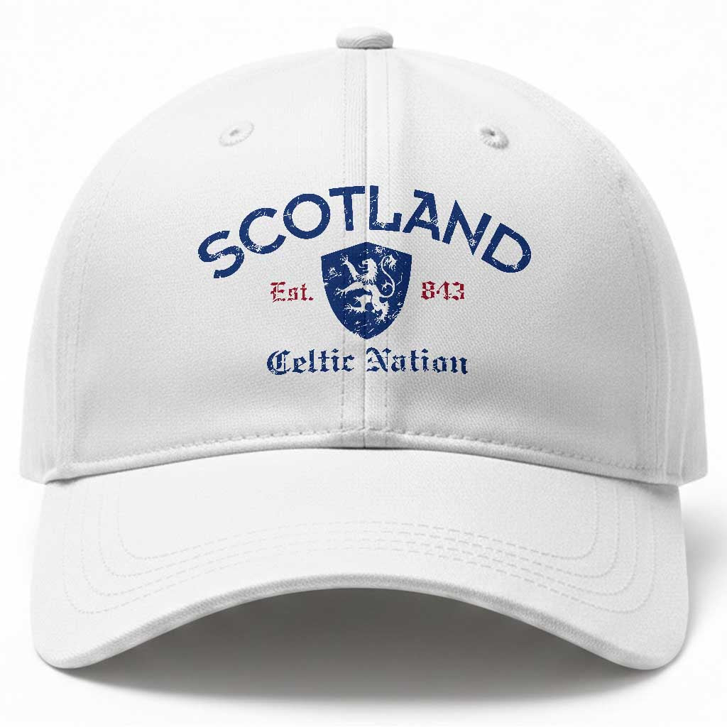 Scotland Celtic Nation Est 843 Baseball Cap Lion Rampant Shield Patriotic Scottish Heritage TS02 Print Your Wear