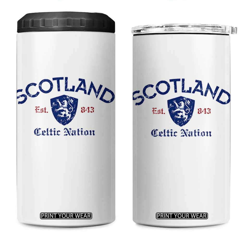 Scotland Celtic Nation Est 843 4 in 1 Can Cooler Tumbler Lion Rampant Shield Patriotic Scottish Heritage
