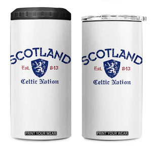 Scotland Celtic Nation Est 843 4 in 1 Can Cooler Tumbler Lion Rampant Shield Patriotic Scottish Heritage
