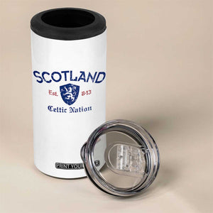 Scotland Celtic Nation Est 843 4 in 1 Can Cooler Tumbler Lion Rampant Shield Patriotic Scottish Heritage