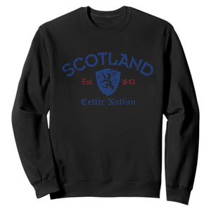 Scotland Celtic Nation Est 843 Sweatshirt Lion Rampant Shield Patriotic Scottish Heritage