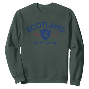 Scotland Celtic Nation Est 843 Sweatshirt Lion Rampant Shield Patriotic Scottish Heritage