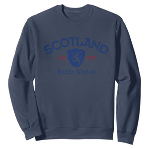 Scotland Celtic Nation Est 843 Sweatshirt Lion Rampant Shield Patriotic Scottish Heritage