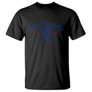 Scotland Celtic Nation Est 843 T Shirt Lion Rampant Shield Patriotic Scottish Heritage