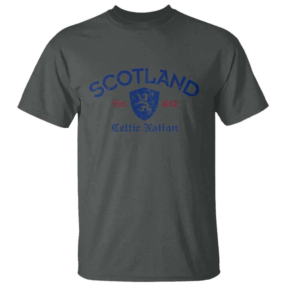 Scotland Celtic Nation Est 843 T Shirt Lion Rampant Shield Patriotic Scottish Heritage