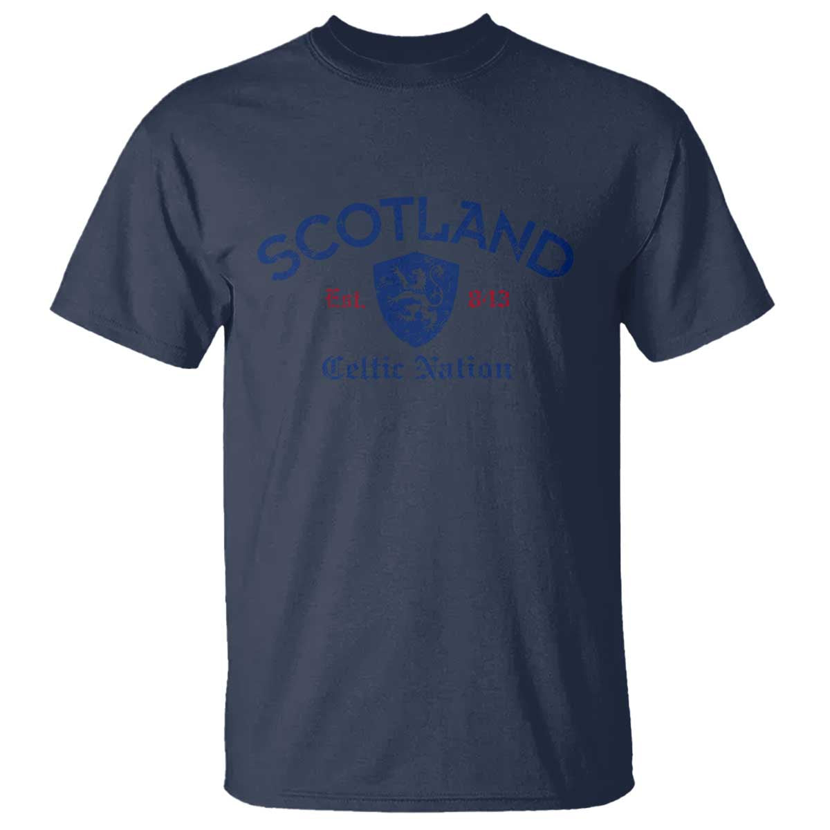 Scotland Celtic Nation Est 843 T Shirt Lion Rampant Shield Patriotic Scottish Heritage