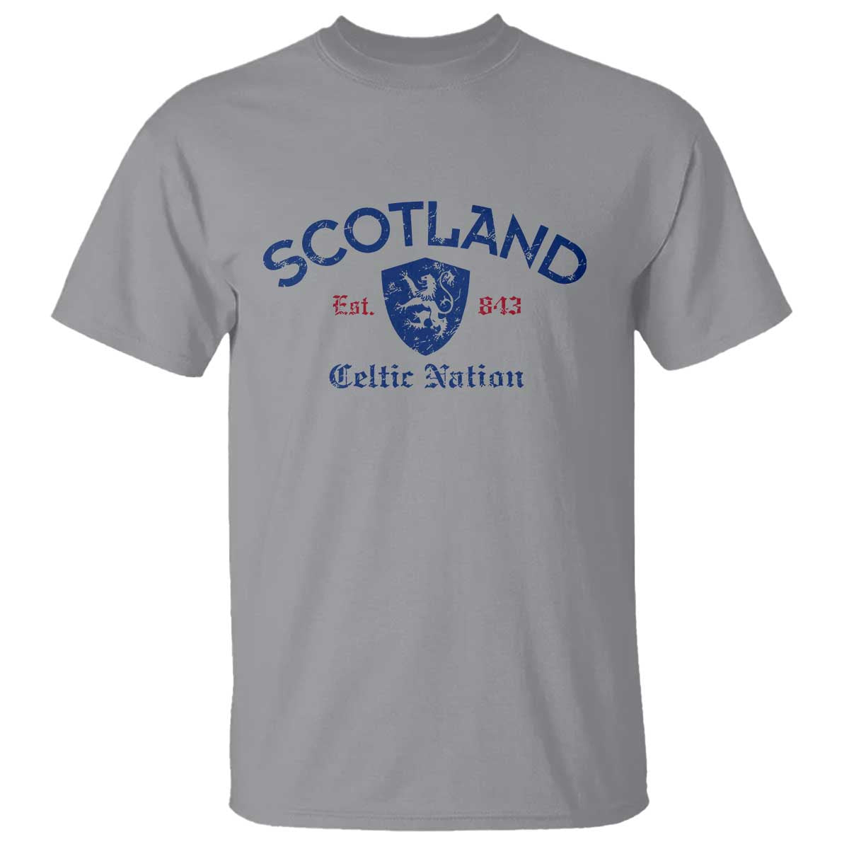 Scotland Celtic Nation Est 843 T Shirt Lion Rampant Shield Patriotic Scottish Heritage