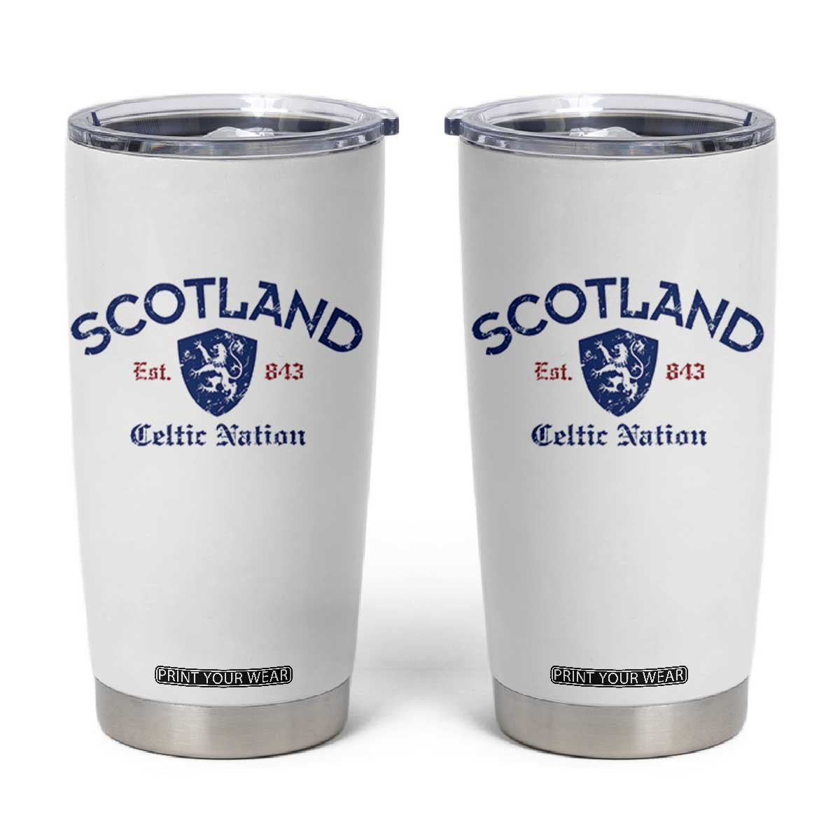 Scotland Celtic Nation Est 843 Tumbler Cup Lion Rampant Shield Patriotic Scottish Heritage