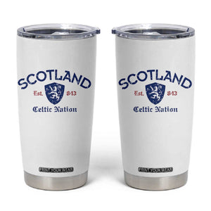 Scotland Celtic Nation Est 843 Tumbler Cup Lion Rampant Shield Patriotic Scottish Heritage