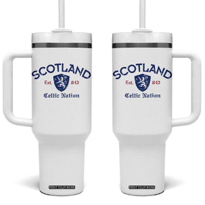 Scotland Celtic Nation Est 843 Tumbler With Handle Lion Rampant Shield Patriotic Scottish Heritage