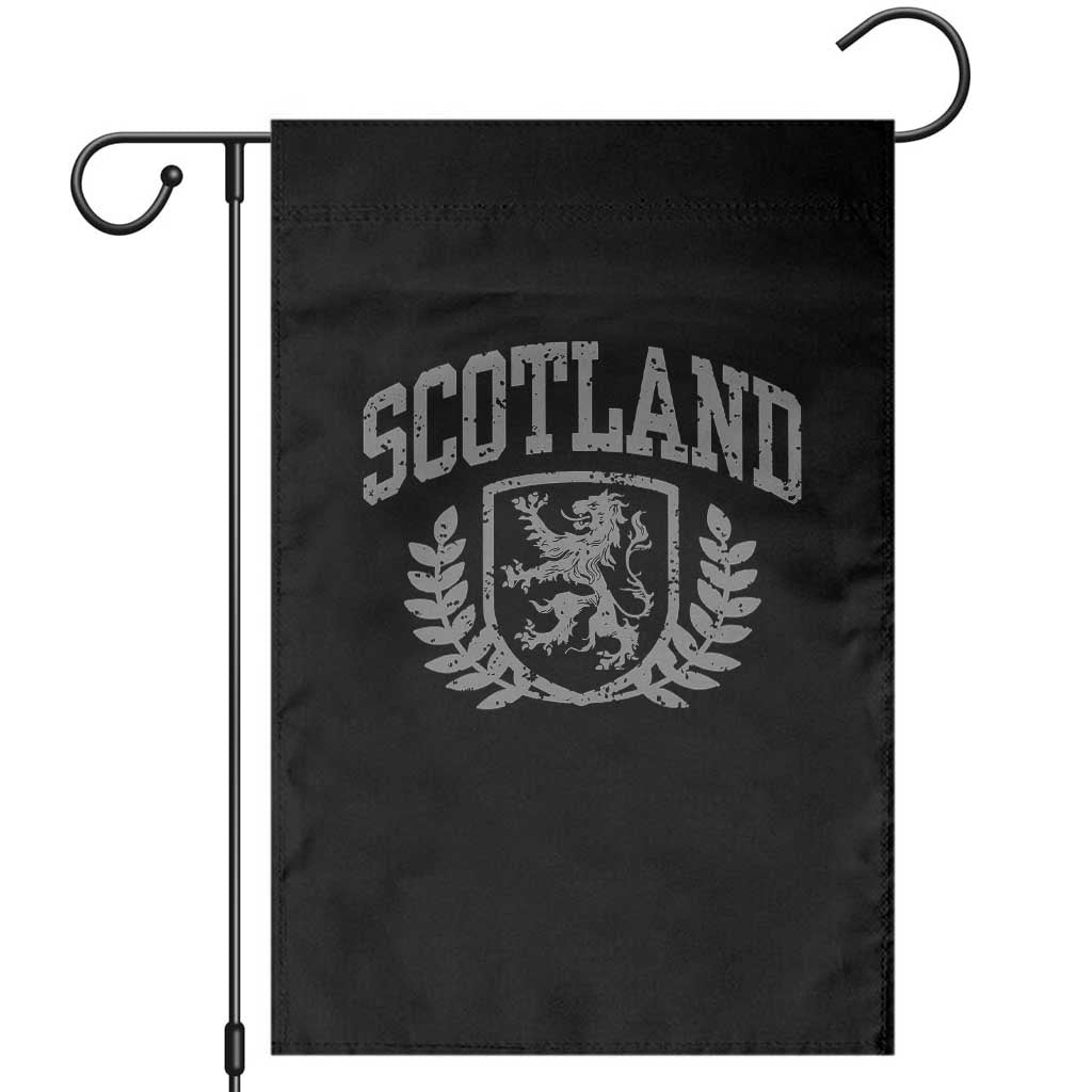Scotland Lion Rampant Distressed Crest Garden Flag Scottish Heritage Monochrome Laurel Wreath Vintage Graphic TS02 Black Print Your Wear