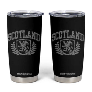 Scotland Lion Rampant Distressed Crest Tumbler Cup Scottish Heritage Monochrome Laurel Wreath Vintage Graphic