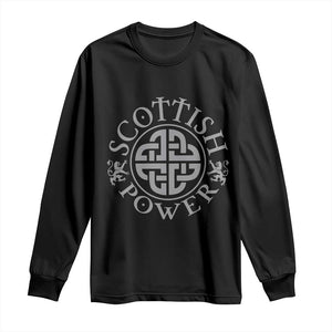 Scottish Power Celtic Knotwork Shield Emblem Long Sleeve Shirt Traditional Tribal Heritage Scottish Pride