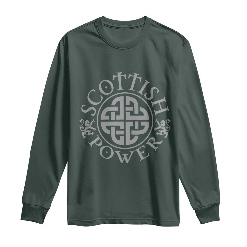 Scottish Power Celtic Knotwork Shield Emblem Long Sleeve Shirt Traditional Tribal Heritage Scottish Pride